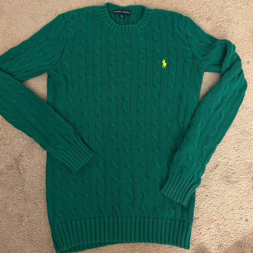 Y2K  Ralph Lauren Sweater small. Dark green